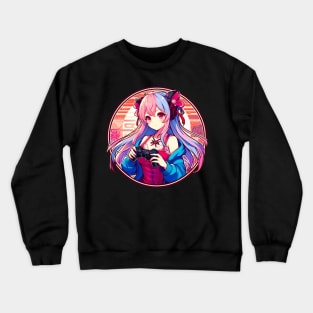 Controller Anime gamer girl Crewneck Sweatshirt